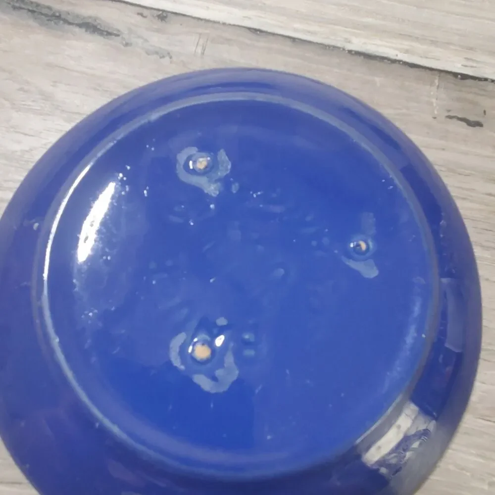 Set of 3 Genuine Vintage Bauer Pottery Ringware Saucers - Blue, Cobalt, Green